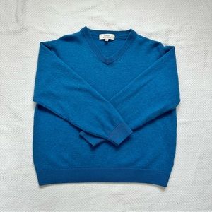 Blue Turnbury 100% Extra Fine Merino Wool Sweater